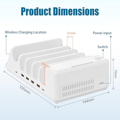AGVEE 140W 9 in 1 Multi USB Charging Station Organizer Family Block