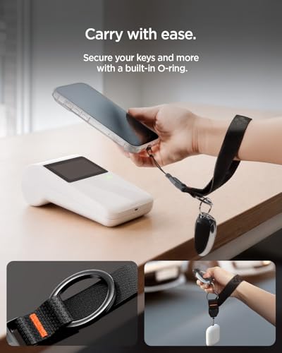 Spigen Phone Wrist Strap with Lanyard and Tether Tab (Universal) - color: Black