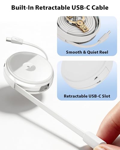 Travel Depot 2-in-1 Wireless Charger with Retractable USB-C Cable – 60W PD
