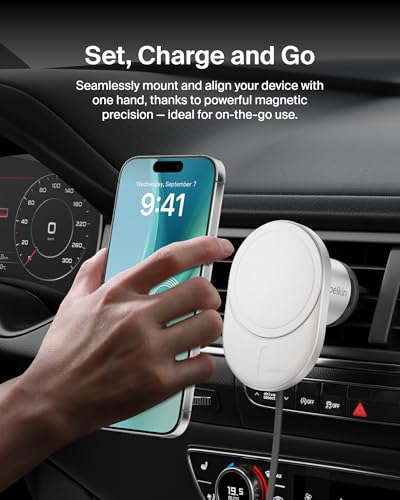 Belkin 15W MagSafe-Compatible Wireless Car Charger, Vent Mount - style: Charging Mount - New Model