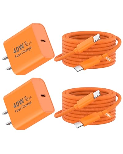 iPhone 17 16 15 Charger Fast Charging 10FT, 40W USB C Charger Block & Cable - color: Dark Orange, size: 2P-10FT