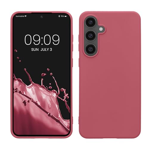 kwmobile Case Compatible with Samsung Galaxy S24 FE Case - Soft Slim Protective TPU Silicone Cover - Dark Rose - color: Dark Rose, size: Galaxy S24 FE