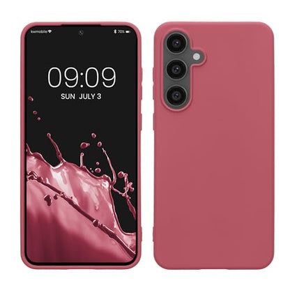 kwmobile Case Compatible with Samsung Galaxy S24 FE Case - Soft Slim Protective TPU Silicone Cover - Dark Rose - color: Dark Rose, size: Galaxy S24 FE