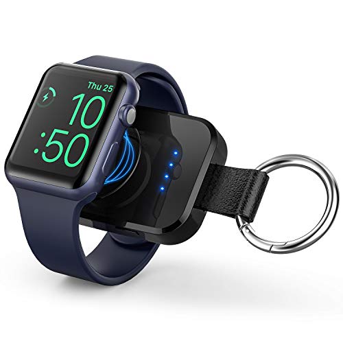 Portable Wireless Charger for Apple Watch,Travel Magnetic iWatch Power Bank - color: Black