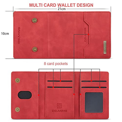 Leather Wallet Phone Cases Compatible with iPhone 14 Pro Max Case with Card Holder Men 6.7'' 2 in 1 Detachable Back Cover (Red, IP 14 Pro Max) - color: Red, size: IP 14 Pro Max