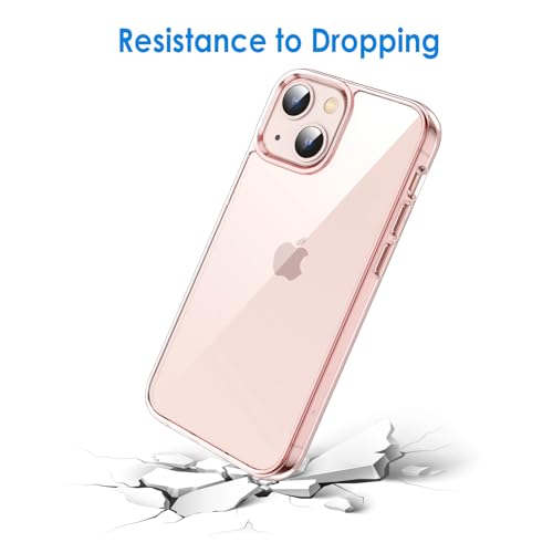 JETech Case for iPhone 13 mini, Anti-Yellowing, Pink | Shockproof Protection, Scratch Resistant Hard PC Back, Durable Transparent TPU Bumper - color: Pink