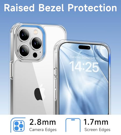 USLAI Case for iPhone 14 Pro Max, Anti-Yellowing, Crystal Clear Back, Shockproof & Military‑Grade Drop Protection - Transparent - color: Clear, size: iPhone 14 Pro Max