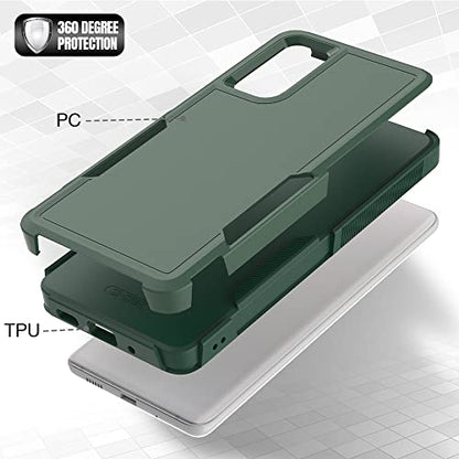 for Galaxy S20 FE 5G Case,[Military Grade Drop Tested] with HD Screen Protector,Dual Layer Protective Heavy Duty Cell Phone Cover Non-Slip Shockproof Case for Samsung Galaxy S20 FE (Dark Green) - color: Dark Green