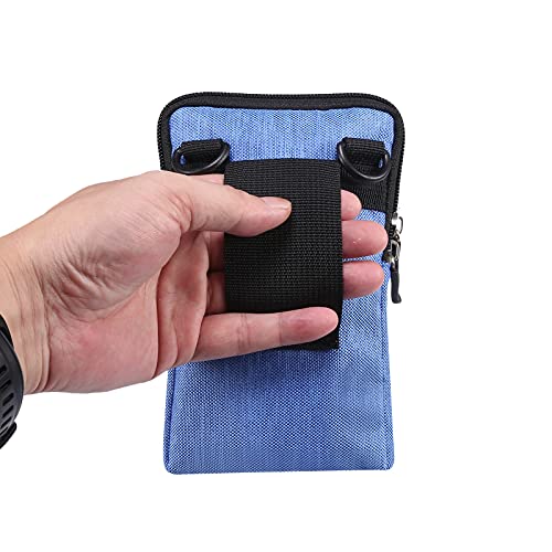 QBYVQQN Cell Phone Waist Belt Holster Mens, Waterproof Zipper Crossbody Smartphone Shoulder Messenger Bag Wallet Sling Bag - color: Blue, size: 7.2 INCH