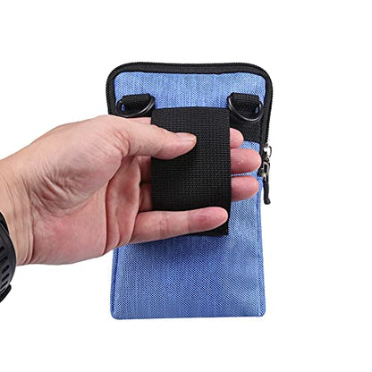 QBYVQQN Cell Phone Waist Belt Holster Mens, Waterproof Zipper Crossbody Smartphone Shoulder Messenger Bag Wallet Sling Bag - color: Blue, size: 7.2 INCH