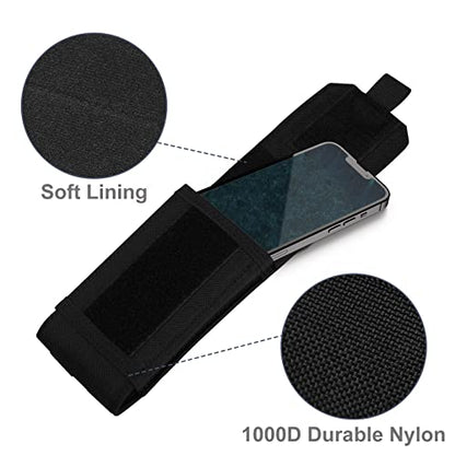 Urvoix MOLLE Cell Phone Pouch, Heavy Duty Tactical Belt Phone Holster | Belt Phone Holder Fits MOLLE Backpacks, Vests & Gear for Outdoor EDC, Water-Resistant Nylon Phone Bag with Hook Loop Closure - color: Black
