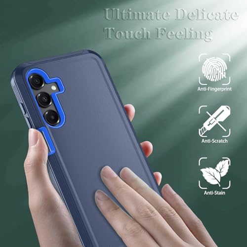 Qinmay Phone Case for Samsung Galaxy A17 5G Case, Galaxy A16 5G Case with HD Screen Protector, Heavy Duty Shockproof 3-Layer Cover Phone Case for Galaxy A17 / A16 ，DarkBlue - color: DarkBlue