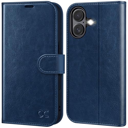 OCASE for iPhone 17 Wallet Case, Card Holder, Blue | RFID Blocking, Kickstand, Magnetic Closure, PU Leather Flip Folio, Shockproof TPU Shell, Protective Phone Cover (6.3") 2025 - color: Blue