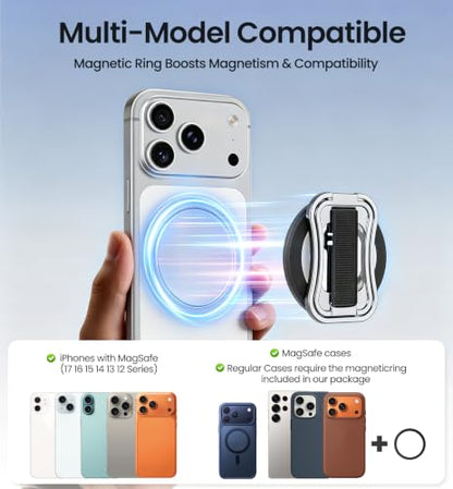OANDYS Magnetic Phone Grip for Mag-Safe, Ring Holder Stand for iPhone 17-12
