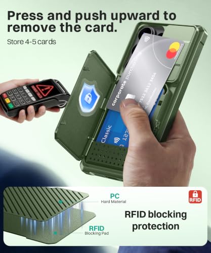 GolbinBox for Samsung Galaxy S26 Ultra Case with Wallet & Lock, Jade Green | Card Holder, Slide Camera Cover, Built-in Safety Lock & RFID Protection, Holds 4~5 Cards or Cash, S26 Ultra Wallet Case 6.9'' - color: Jade Green