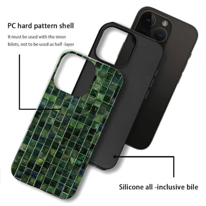 DJSOK Compatible with iPhone 11 Pro,Glossy PC Anti-Scratch Shockproof Case - Aesthetic Toned Tiles Green Glass - color: Aesthetic Toned Tiles Green Glass, size: iPhone 11 Pro