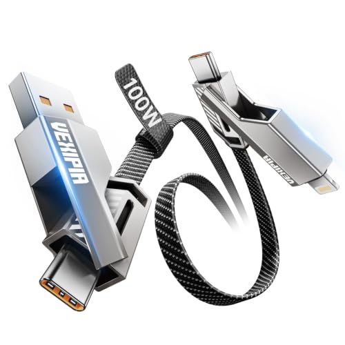 [Fast Charging] 4-in-1 USB C Cable 240W 5FT Compatible with Lightning Cable - size: 3FT, style: 100W-Upgraded