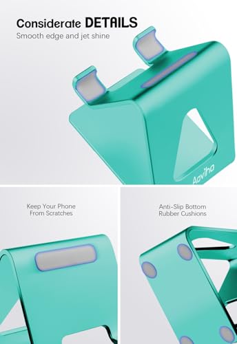 Aoviho Cell Phone Stand for Desk, Aluminum Phone Holder,Fresh Green - color: Fresh Green