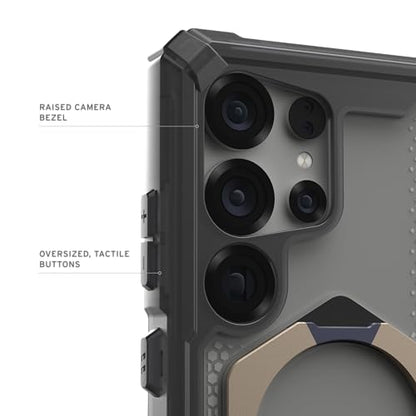 URBAN ARMOR GEAR UAG for Samsung Galaxy S25 Ultra Case 6.9" with Kickstand Plasma XTE - Compatible with Magnetic Charging Transparent Rugged Military Drop Tested Protective Cover, Ash/Titanium - color: Plasma XTE - Ash/Titanium