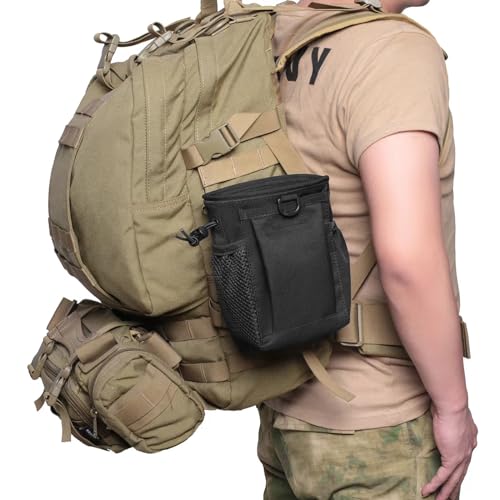 TRIWONDER Tactical Cigarette Pouch Molle Small Military Bag Battery Cigarette Case EDC Utility Card Holder Lighter Slot Mini Cigar Waist Pack - color: 13 Black - 2 Pack