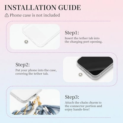 ZOOEASS Phone Wrist Lanyard Gold Metal Scarf Phone Charm Strap with Tether Tab Women Phone Chain Accessories for Handbags - color: Style 7