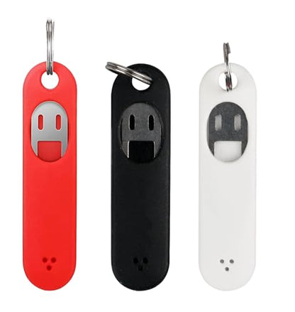 3Pcs/Set Sim Card Removal Tool Phone Chip Remover Unlock Chip Sim Card Tray Eject Pin Tool Needle Opener Ejector with Detachable Keychain Charm for Smart Phone (Red+White+Black, 4.6x1.2cm)