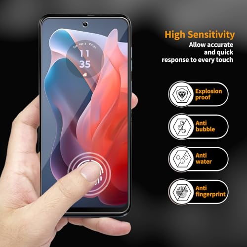 3 Pack for Motorola Moto G Play (2024) / XT2413 Tempered Glass Screen Protector, Scratch-Proof, Bubble-Free,HD Transparent, 9H Hardness,Bubble Free,Case Friendly - size: Moto G play 2024 (3 Pack)