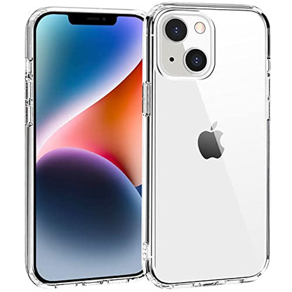 TENOC Phone Case Compatible with iPhone 13 & iPhone 14, Clear Case Anti-Yellowing Protective Bumper Hard Back Cover for 6.1 Inch - color: Clear Anti-Yellowing, size: iPhone 13 / 14