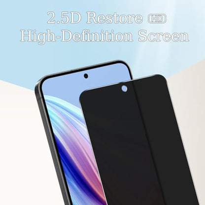 3 Pack Privacy Screen Protector for Samsung Galaxy S24 Plus/S24+ Anti Spy Private Tempered Glass Film, Fingerprint Unlock, Anti Scratch, 9H Hardness, Bubble Free, Case Friendly
