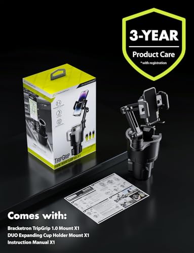 Bracketron Cup Holder Phone Mount for Car, TripGrip Truck Phone Holder