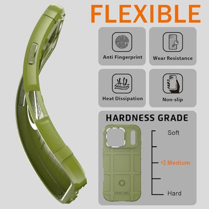 Rugged Shield Compatible with MagSafe Case for iPhone 17 Pro (6.3"), 8ft Military Drop Proof, Wear Resistant Tactical Cover, Army Green - color: Army Green-M, size: iPhone 17 Pro