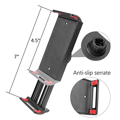 Overhead Phone Mount Stand ChromLives Phone Video Stand Articulating Arm Phone Mount Table Top with Base Adjustable 360° Cell Phone Tablet Holder Mount Desktop Compatible with Phones, Tablets, iPad - color: Black2