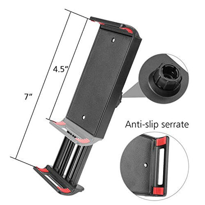 Overhead Phone Mount Stand ChromLives Phone Video Stand Articulating Arm Phone Mount Table Top with Base Adjustable 360° Cell Phone Tablet Holder Mount Desktop Compatible with Phones, Tablets, iPad - color: Black2