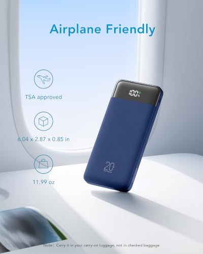 charmast Portable Charger Built-in Cables, 20000mAh Power Bank 6-Output | Travel Fast Charging Battery Pack for iPhone 17/16/15 Samsung Android, Flight-Approved, Multi-Device, USB-C & USB-A, LED % - color: Navy