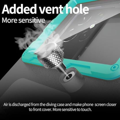 Hllhunkhe Universal Underwater Phone Case for Snorkeling, Professional Diving Waterproof Phone Case for iPhone 7-17 Pro/Pro Max/Plus/Mini, Galaxy S10-S25 Ultra/Plus and Most Phones,Black/Teal - color: Black/Teal