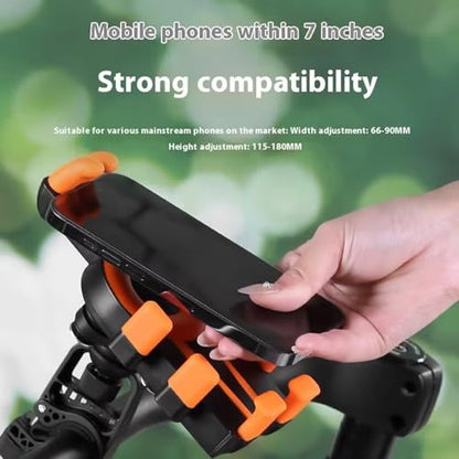 Motorcycle Phone Holder with Vibrations Dampener Nonslip Mount Handlebar Cellphone Mount - color: Or ange handlebar