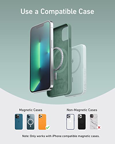 Anker 621 Magnetic Portable Charger (MagGo), 5,000mAh Wireless Power Bank with USB-C Cable, Magsafe-Compatible Battery Pack for iPhone 16/15/14/13/12 Series