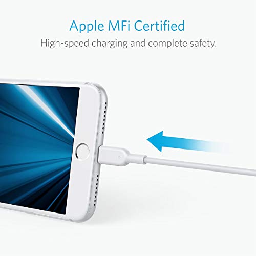 Anker Powerline II Lightning Cable, MFi-Certified (3-Pack, 3 ft, White) - color: White, size: 3 ft (Pack of 3)