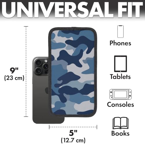 Flight Flap Airplane Phone Holder - Foldable Phone Stand for Plane Travel - color: Blue Camo, size: Large