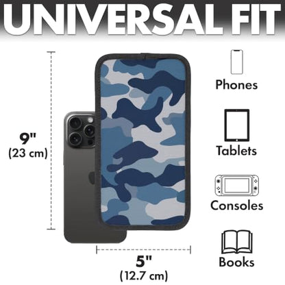 Flight Flap Airplane Phone Holder - Foldable Phone Stand for Plane Travel - color: Blue Camo, size: Large