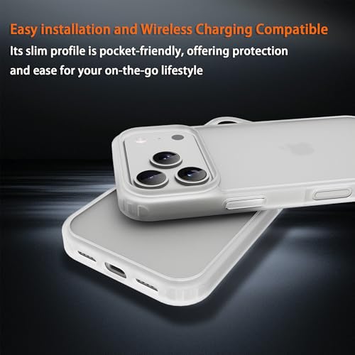 for iPhone 17 Pro Max Case Translucent Matte iPhone Cover, [10 FT Military Grade Drop Protection] Slim Durable Shockproof Protective Bumper (Frosted White, 17 PRO MAX) - color: Frosted White, size: iPhone 17 Pro Max