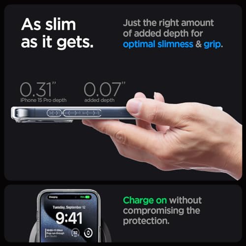 Spigen for iPhone 15 Pro Case, Ultra Hybrid MagFit [Anti-Yellowing] [Compatible with Magsafe] - Frost White - color: Frost White, size: iPhone 15 Pro