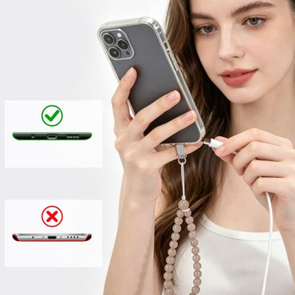 Agate Beaded Phone Wrist Strap for Women Men Stone Beads Charm Handmade Cellphone Chain Lanyard with Tether Tab - color: Grey-2, size: 8mm Beads