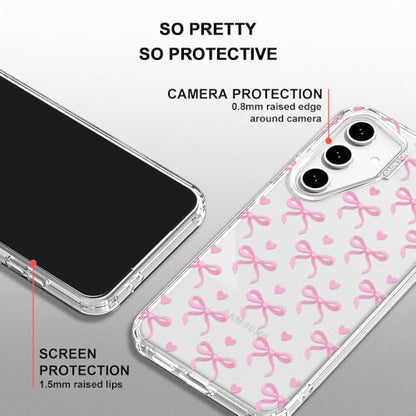 MOSNOVO Case for Samsung Galaxy S24 FE, [Buffertech 6.6ft Military-Grade Drop Protection] [Anti Peel Off Tech] Clear TPU Bumper Phone Case Cover Design - Bowtiful Love - color: Clear - Bowtiful Love, size: Samsung Galaxy S24 FE