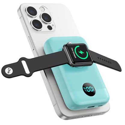 Magnetic Portable Charger for iPhone,10800mAh 25W PD Fast Charging Wireless Power Bank,4 Outputs Travel Essential Battery Pack for Magsafe,iPhone 18 Pro/18 Pro Max/17/16/15/14/13/12,Apple Watch,Green - color: Green