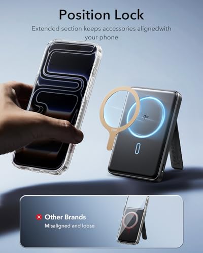 ESR for MagSafe Sticker, MagSafe Ring for iPhone 18 Pro Max/17-12 - color: Titanium