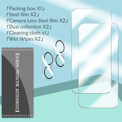 BIGFACE for iPhone 16 Screen Protector + Camera Lens Protectors, [2 + 2 Pack] Premium HD Tempered Glass, Anti-Bubble 3D Curved Accuracy Film For iPhone 16(6.1 Inch) - size: iPhone 16(6.1")