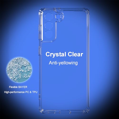 TENOC Phone Case for Samsung Galaxy S21 5G, Clear Case Non-Yellowing Protective Bumper Hard Back Cover - color: Clear Anti-Yellowing, size: S21