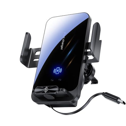 Magnetic Phone Holder Wireless Car Charger Phone Mount, Black