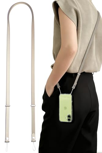 Crossbody Strap Compatible with iPhone 17/Air/Pro/Max Phone Cases & Other Device with Dual Lanyard Holes (Tan-Petite) - color: Tan-petite